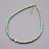 Boho Colorful Choker Necklace Polymer Clay Women Beach Jewelry