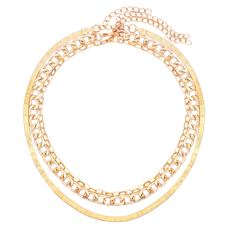 Boho Multilayer Cuban Chain Necklace for Women