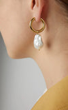 Boho Natural Pearl Earrings Statement Jewelry Charm