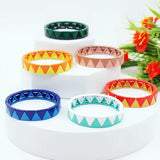 Boho Enamel Bracelet DIY Geometric Triangle Bead Stretch Charm Bracelet