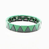 Boho Enamel Bracelet DIY Geometric Triangle Bead Stretch Charm Bracelet