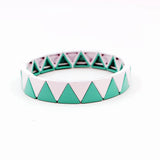 Boho Enamel Bracelet DIY Geometric Triangle Bead Stretch Charm Bracelet