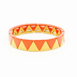 Boho Enamel Bracelet DIY Geometric Triangle Bead Stretch Charm Bracelet