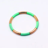 Boho Enamel Bracelet Rainbow Candy DIY Tube Cuff Bangle
