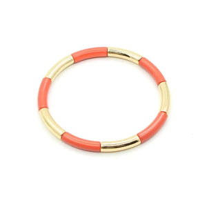 Boho Enamel Bracelet Rainbow Candy DIY Tube Cuff Bangle