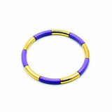 Boho Enamel Bracelet Rainbow Candy DIY Tube Cuff Bangle