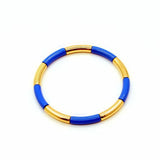 Boho Enamel Bracelet Rainbow Candy DIY Tube Cuff Bangle