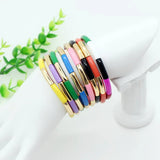 Boho Enamel Bracelet Rainbow Candy DIY Tube Cuff Bangle