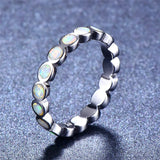 Boho Fire Opal Stone Ring Vintage Wedding Rings For Women