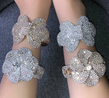 Boho Rhinestone Bangle Bracelet Crystal Nightclub Cuff