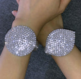 Boho Rhinestone Bangle Bracelet Crystal Nightclub Cuff