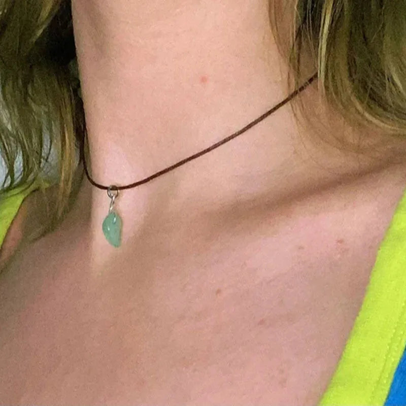 Boho Turquoise Rope Choker Necklace