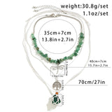 Boho Green Stone Choker with Dragonfly Pendant