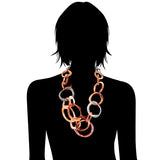 Boho Geometric Resin Tag Necklace Ethnic Pendant Choker