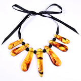 Boho Geometric Resin Tag Necklace Ethnic Pendant Choker