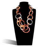 Boho Geometric Resin Tag Necklace Ethnic Pendant Choker