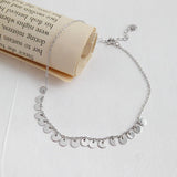 Boho Silver Anklet Chain for Women Foot Jewelry