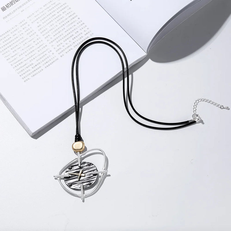 Boho Geometry Charm Necklace Long Chain Pendant Jewelry