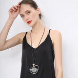 Boho Geometry Charm Necklace Long Chain Pendant Jewelry
