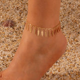 Boho Chain Ankle Bracelet with Crystal Pearl Bear Pendant Anklet Set