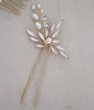 Boho Leaf Bridal Hair Comb Wedding Headband Hair Accessories Freshwater Pearls