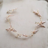 Boho Leaf Bridal Hair Comb Wedding Headband Hair Accessories Freshwater Pearls