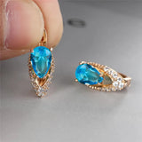 Boho Tiny Earrings Multicolor Zircon Hoop Earrings
