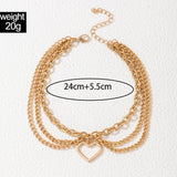 Boho Silver Tassel Chain Bracelet Anklet Charms Snake Starfish Heart