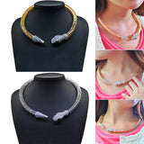 Boho Crystal Snake Choker Necklace Women Rhinestone Collar Bijoux Jewelry