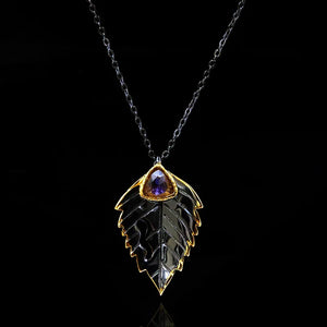 Boho Gothic Zircon Pendant Necklace 925 Silver Jewelry