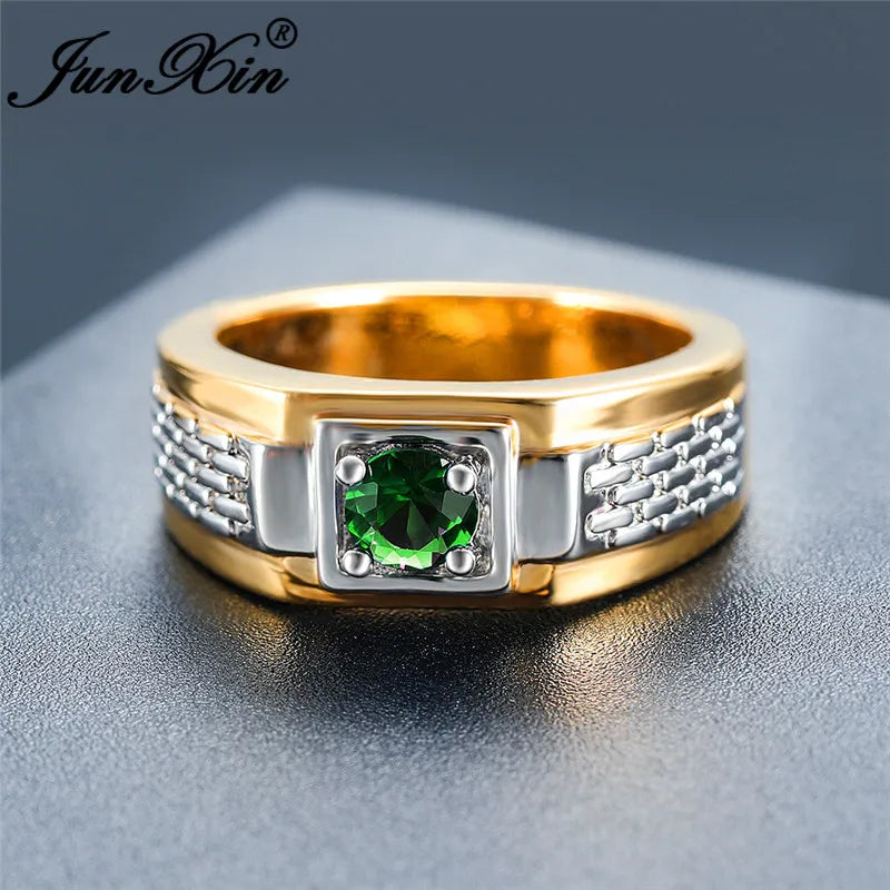 Boho Green Stone Crystal Wedding Ring Yellow Zircon Engagement Ring