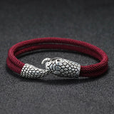 Boho 4mm Rope Bracelet Antique Silver Snake Brass Bracelet
