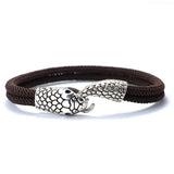 Boho 4mm Rope Bracelet Antique Silver Snake Brass Bracelet