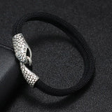 Boho 4mm Rope Bracelet Antique Silver Snake Brass Bracelet