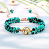 Boho Beaded Bracelet Natural Stone OM Tree Of Life Pendant Charm Yoga Jewelry