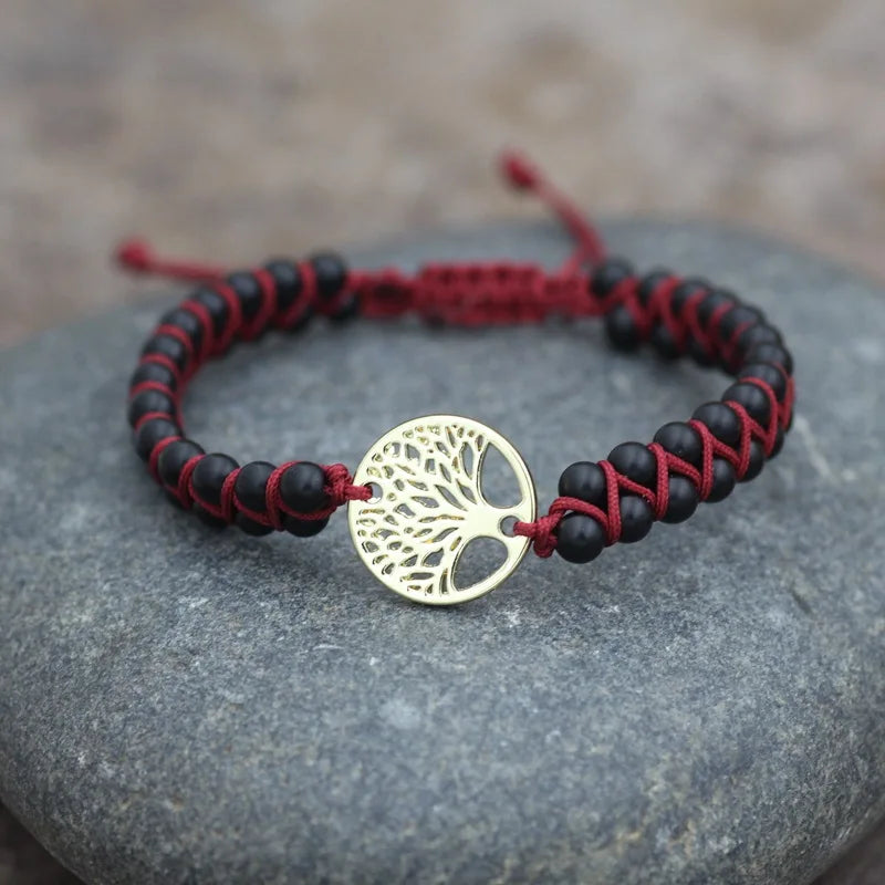 Boho Stone String Bracelets Yoga Tree Charms Couples Bracelet