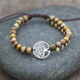 Boho Stone String Bracelets Yoga Tree Charms Couples Bracelet