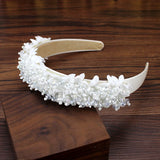 Boho Pink Flower Bridal Hairbands Crystal Beads Wedding Headbands For Women