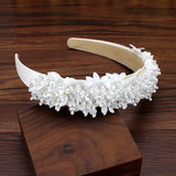 Boho Pink Flower Bridal Hairbands Crystal Beads Wedding Headbands For Women