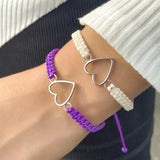 Boho Woven Bracelet Set Heart Shell Couple Bracelet Set