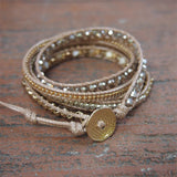 Boho Handwoven Shell Stone Wrap Bracelet Jewelry for Women