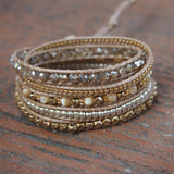 Boho Handwoven Shell Stone Wrap Bracelet Jewelry for Women