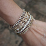 Boho Handwoven Shell Stone Wrap Bracelet Jewelry for Women