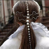 Boho Pearl Bead Hair Clips Hair Extension Chain Hairband