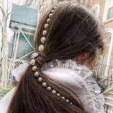 Boho Pearl Bead Hair Clips Hair Extension Chain Hairband