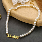 Boho Pearl Chain Necklace for Women Choker Collar Wedding Jewelry Gift