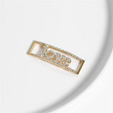 Boho Jewelry Name Shoe Tag Rhinestone Shoes Buckle Stainless Steel Sneaker