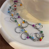 Boho Rainbow Beads Necklace Choker Ethnic Torques DIY Accessories