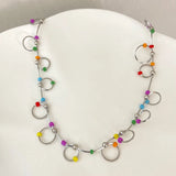 Boho Rainbow Beads Necklace Choker Ethnic Torques DIY Accessories