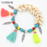 Boho Stone Shell Anklet for Women Beach Accessories